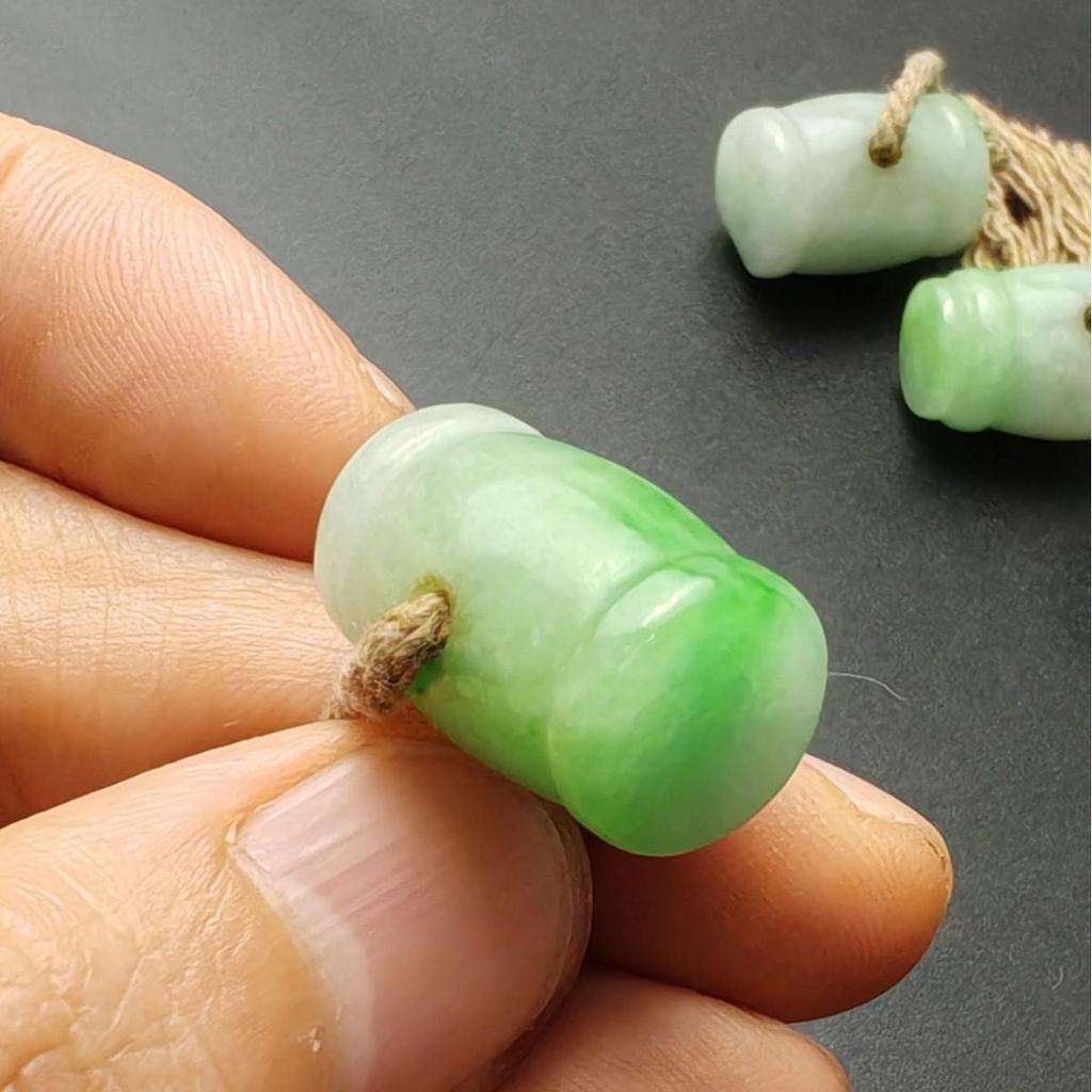 Jade Antique Waist Drum Beads, 2cm x 1.4cm