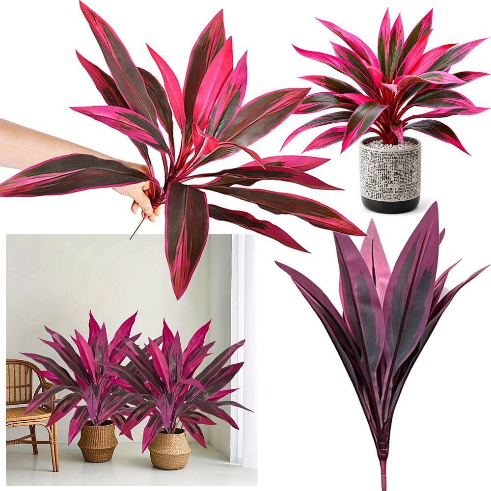12 Leaves/18 Leaves Simulation Dragon Tree Branch Faux Brazilian Wood Plant Desktop Ornament