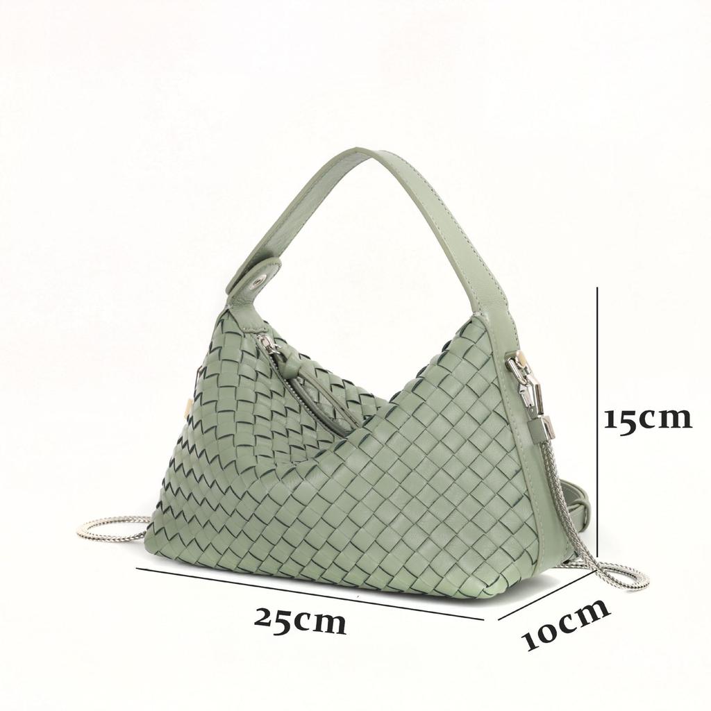 Handmade Lambskin Chain Crossbody Women's Dumpling Handbag
