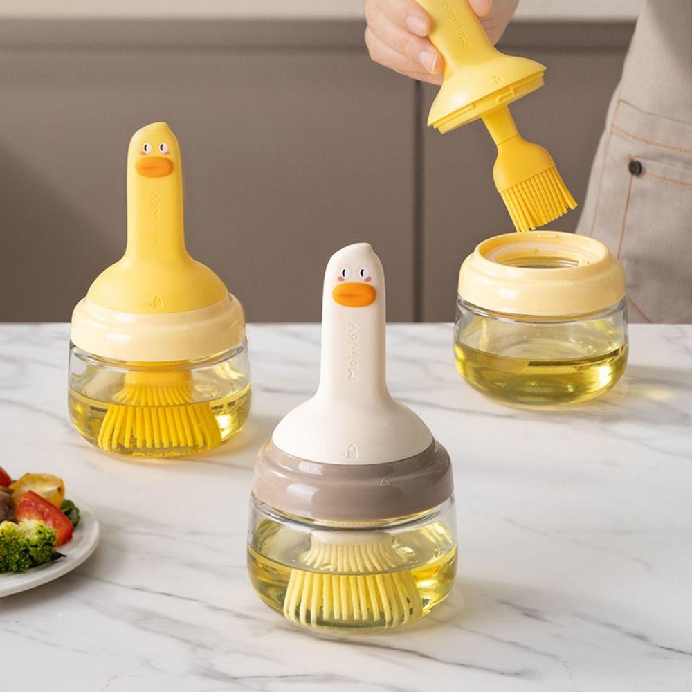 High-value Cartoon Oil Brush All-in-One Silicone Oil Bottle Kitchen Oil Brush  Barbecue