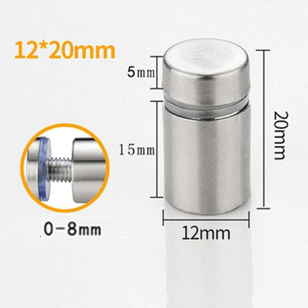 20pcs Advertising Nails 12x20/25/25mm Stainless Steel Screws for Wall Mount Glass/Acrylic Sign Standoff Fixing Screws Hardware