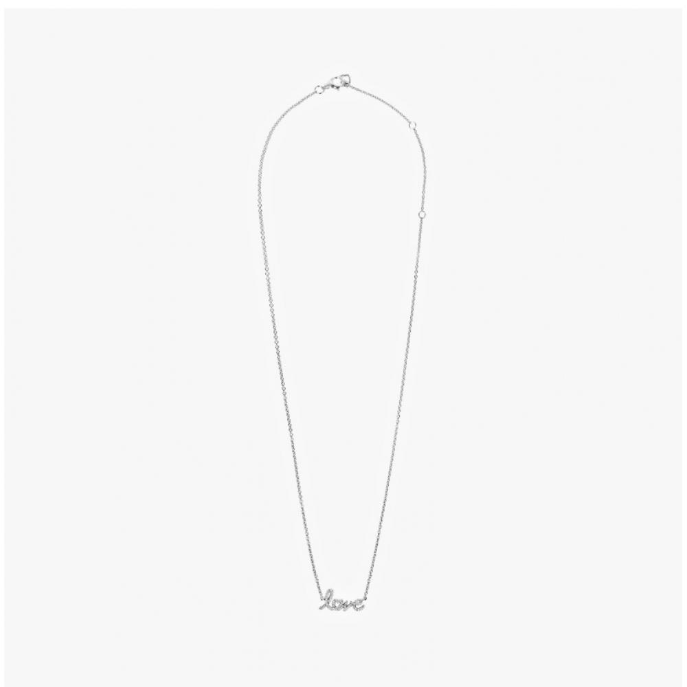 Pandora 393076c01 Moment Sparkling Handwritten Love Collier Silver Necklace