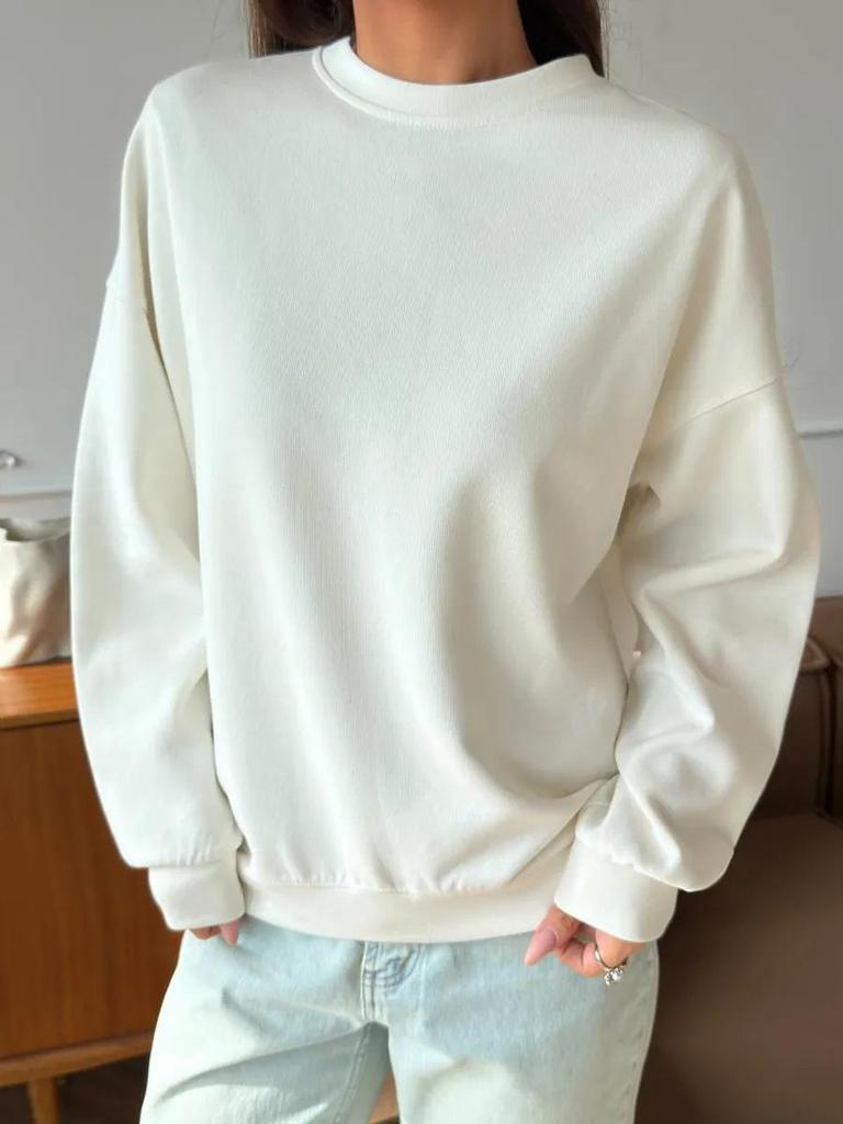 2025 A/W Stylish Thick Round Neck Sweatshirt, Versatile Commuter Lazy Style with Personalized Design