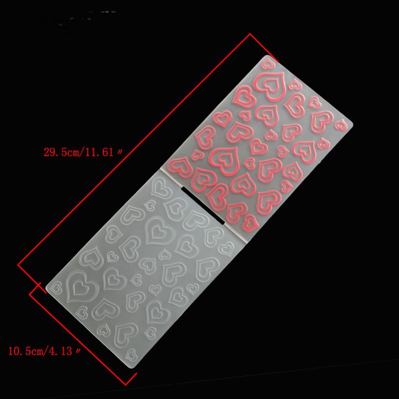 Love Hearts Plastové embosovací složky Šablona pro kutily Scrapbooking Album Card Rám Šablona Decor Art