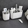 Electric Toothbrush Makeup Brush Holder Toothpaste Storage Case Large Capacity Detachable Portable with Drain Hole Rack