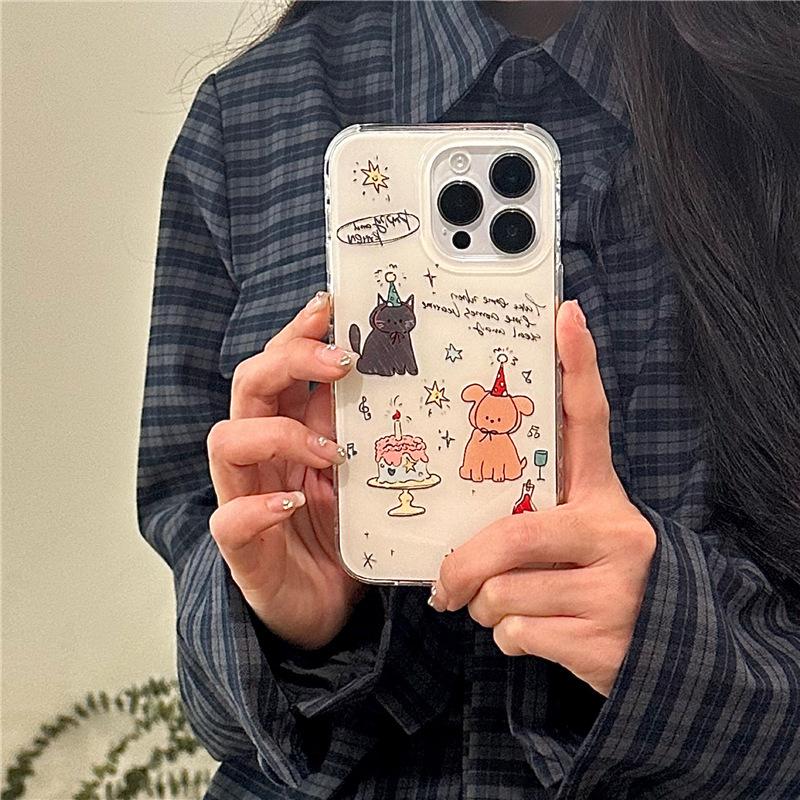 Cute English cake dog iPhone17 Apple 16ProMax/14/13/12 mobile phone case new personality