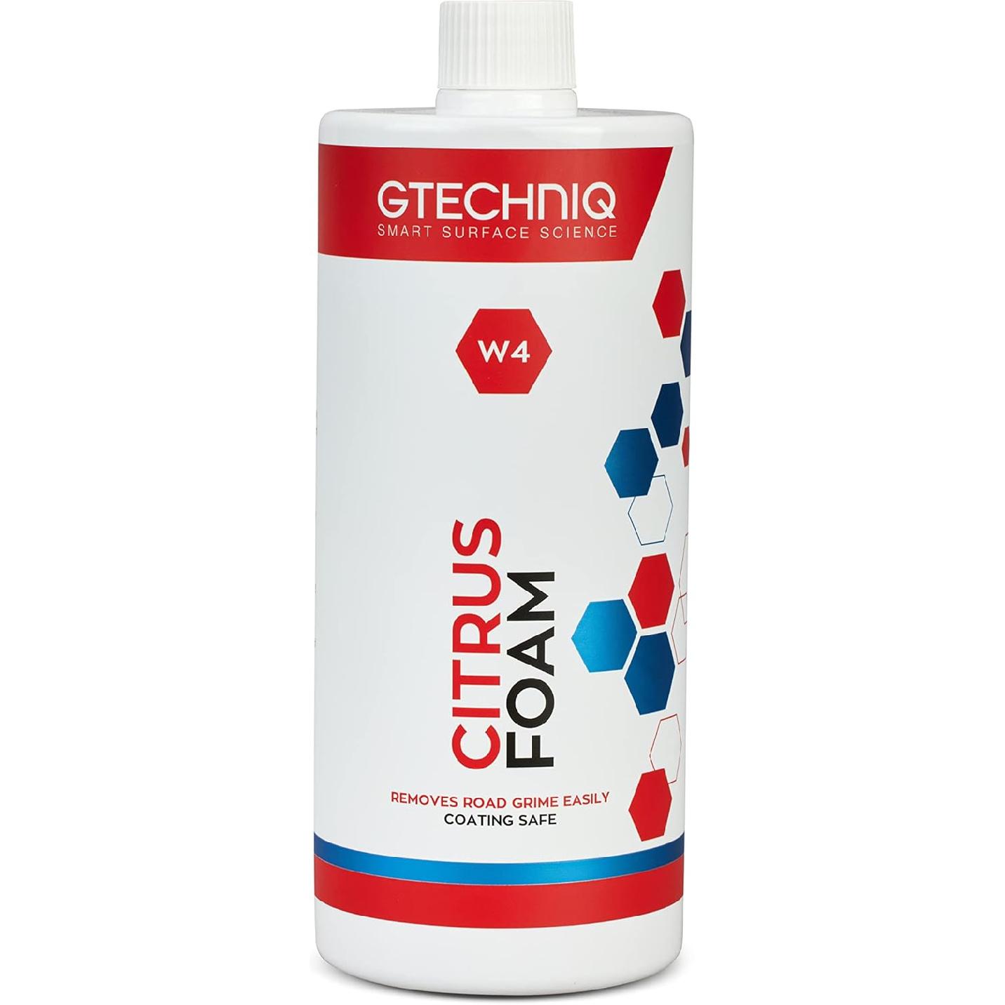 

Gtechniq - W4 Citrus Foam - High Content Foaming Agent, Removes Dirt and Road Grime, Non-Caustic Formula, Maximum Gloss Retention Snow Foam (1 Liter) 33.8 Fl Oz /1L