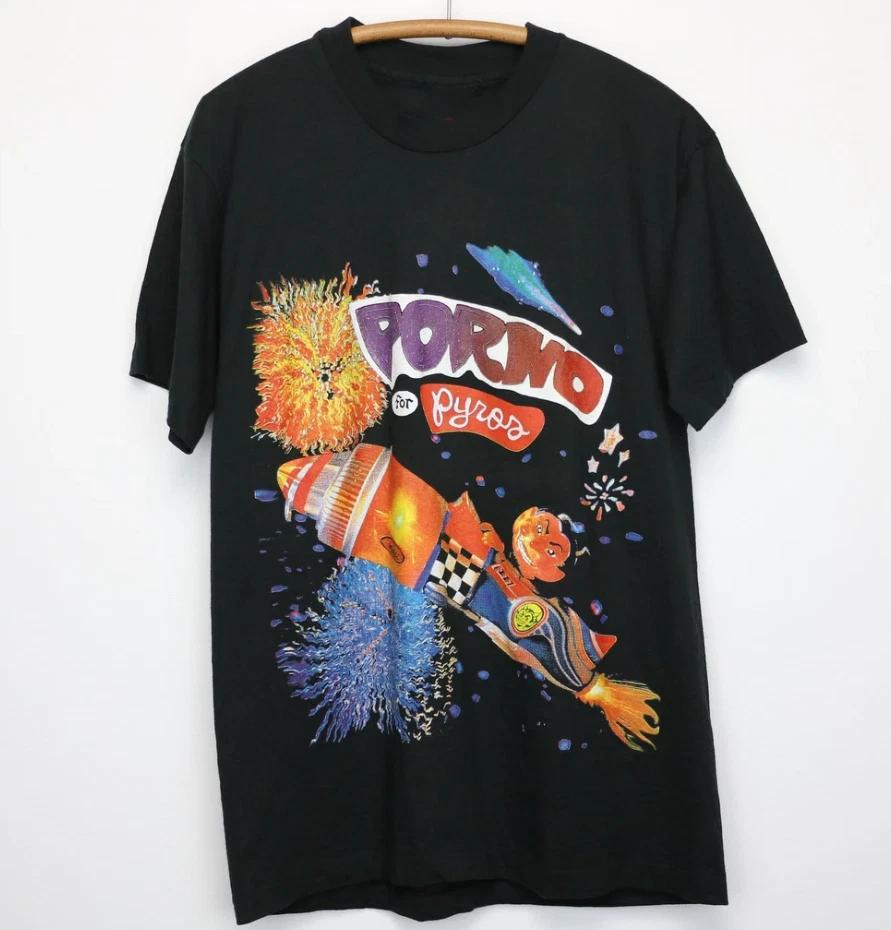 Rare Porno for Pyros Band Gift For Fan Black All Size Tee Shirt 2XL