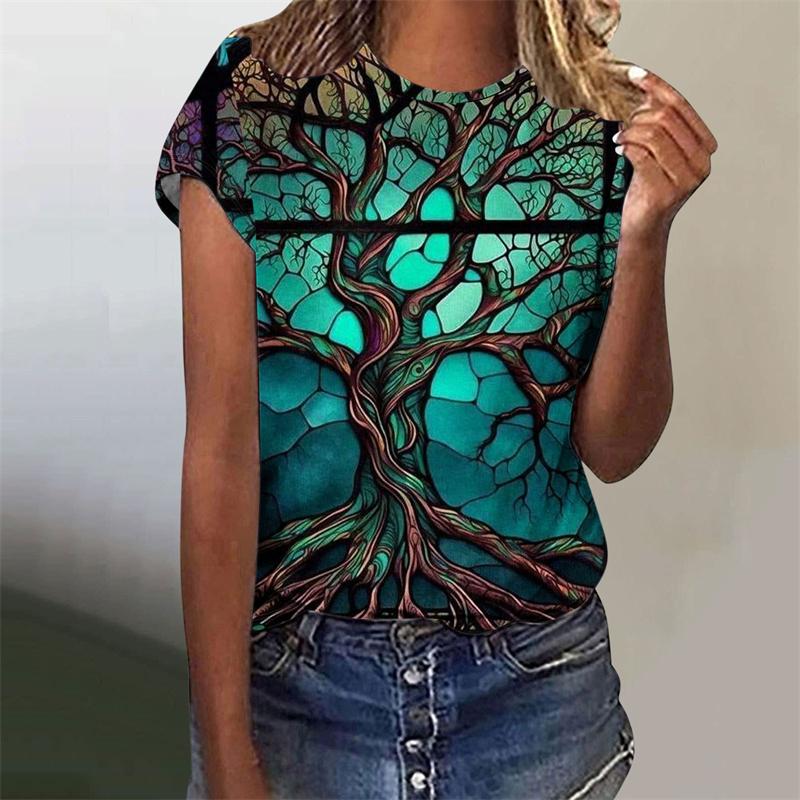Buntes Schmetterling Tierdruck T-Shirt Damen Harajuku Vogel Blume Grafik Kurzarm T-Shirts Mode Grafik O-Ausschnitt T-Shirt Top