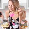 3 Pcs Wooden Handle Silicone Spatulas Heat Resistant Baking Spatulas with Pink Satin Ribbon Bows for Cooking Baking Tools