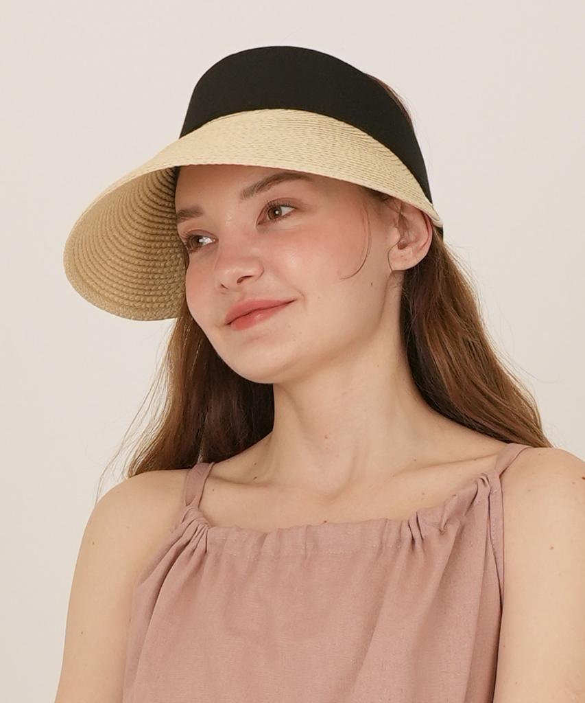 THE-ABON Beach Rattan Sun Cap Brown