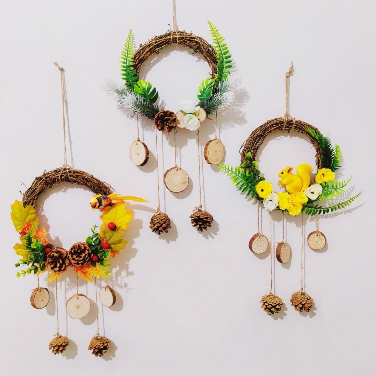 Creative Indoor Wreath Pendant: Living Room Wall Ornament & Decoration Material Kit