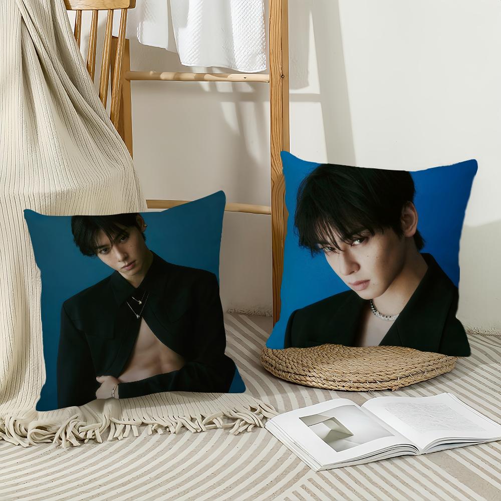 Federa Cuscino Cantante Cha Eun-Woo Copricuscino Decorazione per la Casa Adatto per Ufficio Divano Camera da Letto Auto