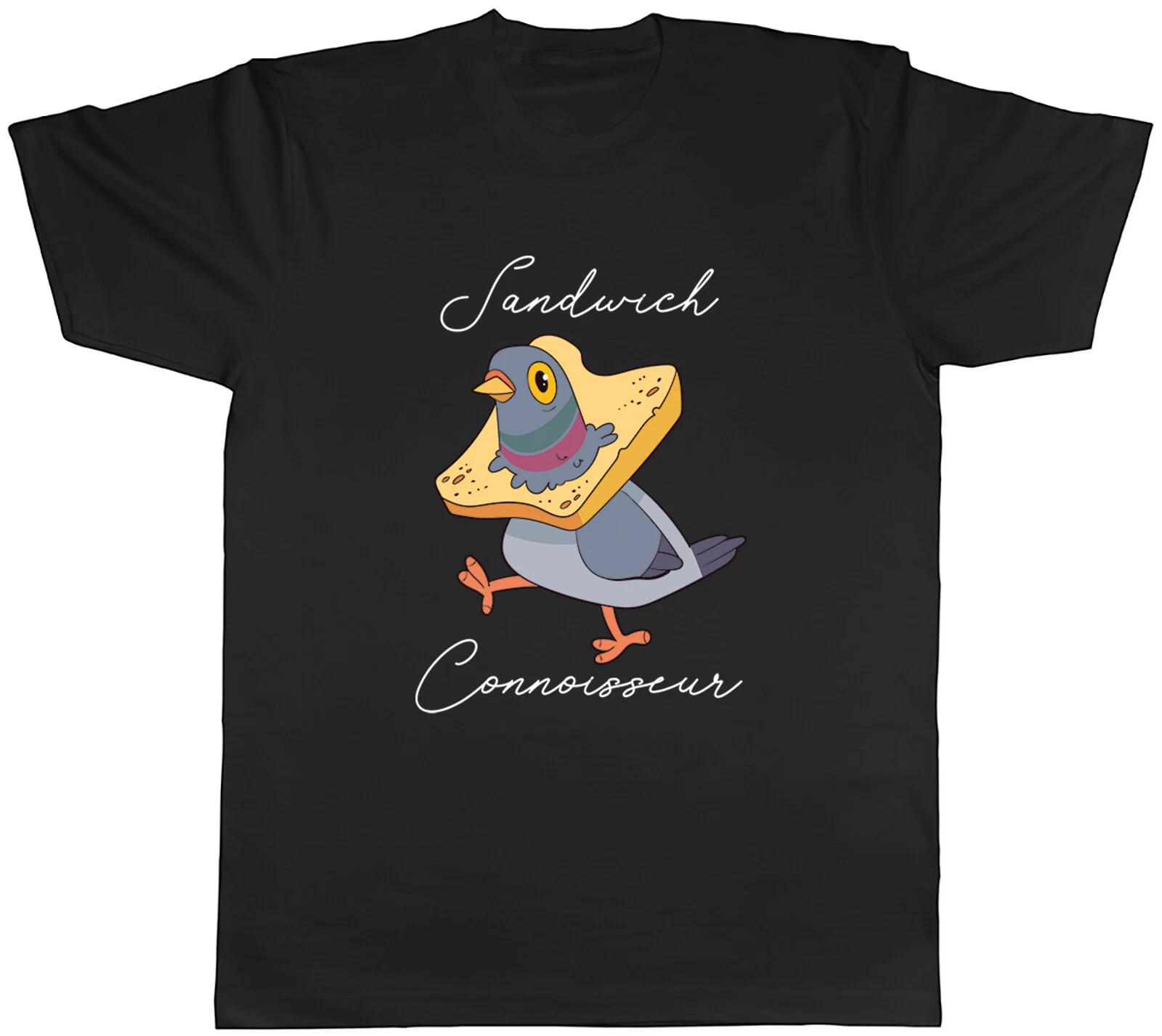 Funny Sandwhich Connoisseur Mens T-Shirt Pigeon caught in Bread Slice Tee Gift XL