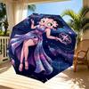 Betty Boop Print Automatic Open Close Umbrella, Portable Foldable Umbrella, for Outdoor Commute Camping Trip, Ideal Birthday Gift