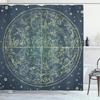 Astrology Shower Curtain Planetarium Themed Astronomical Image of Constellations with Horoscopes Cloth Fabric Bathroom Decor Set