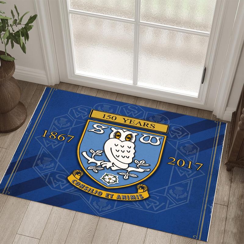 Design Sheffield Wednesday Tappeto in Velluto di Cristallo Accogliente Non?Tappeto Stampato Antiscivolo per Camera da Letto Soggiorno Ingresso