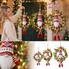 Kerst Verlichte Krans met Gezichtloze Kabouter Ornament voor Deur Trap Muur Hangende Decoratie