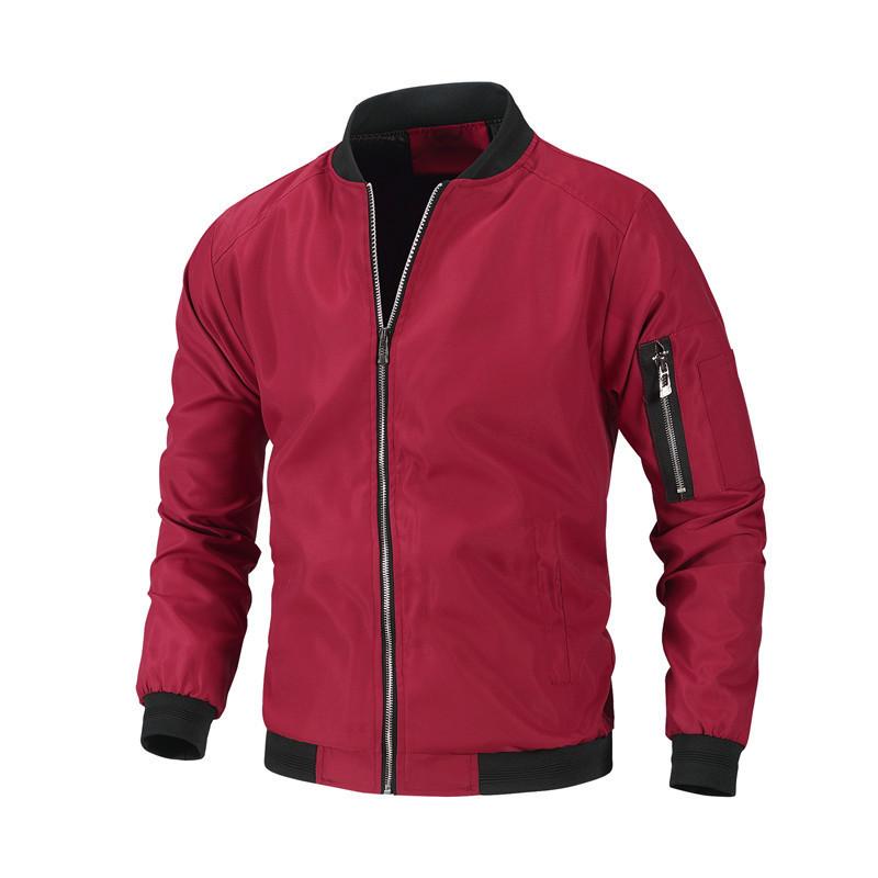 Jugend Frühling und Herbst Dünne Herren Baseballkragen Einfarbig Jacke Lässig Nein. 1 Jacke Herren