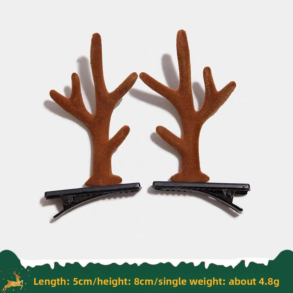 Рождественские заколки для волос с оленьими рогами, новогодние заколки для волос, заколки-уточки с оленьими рогами, милые и нежные головные уборы