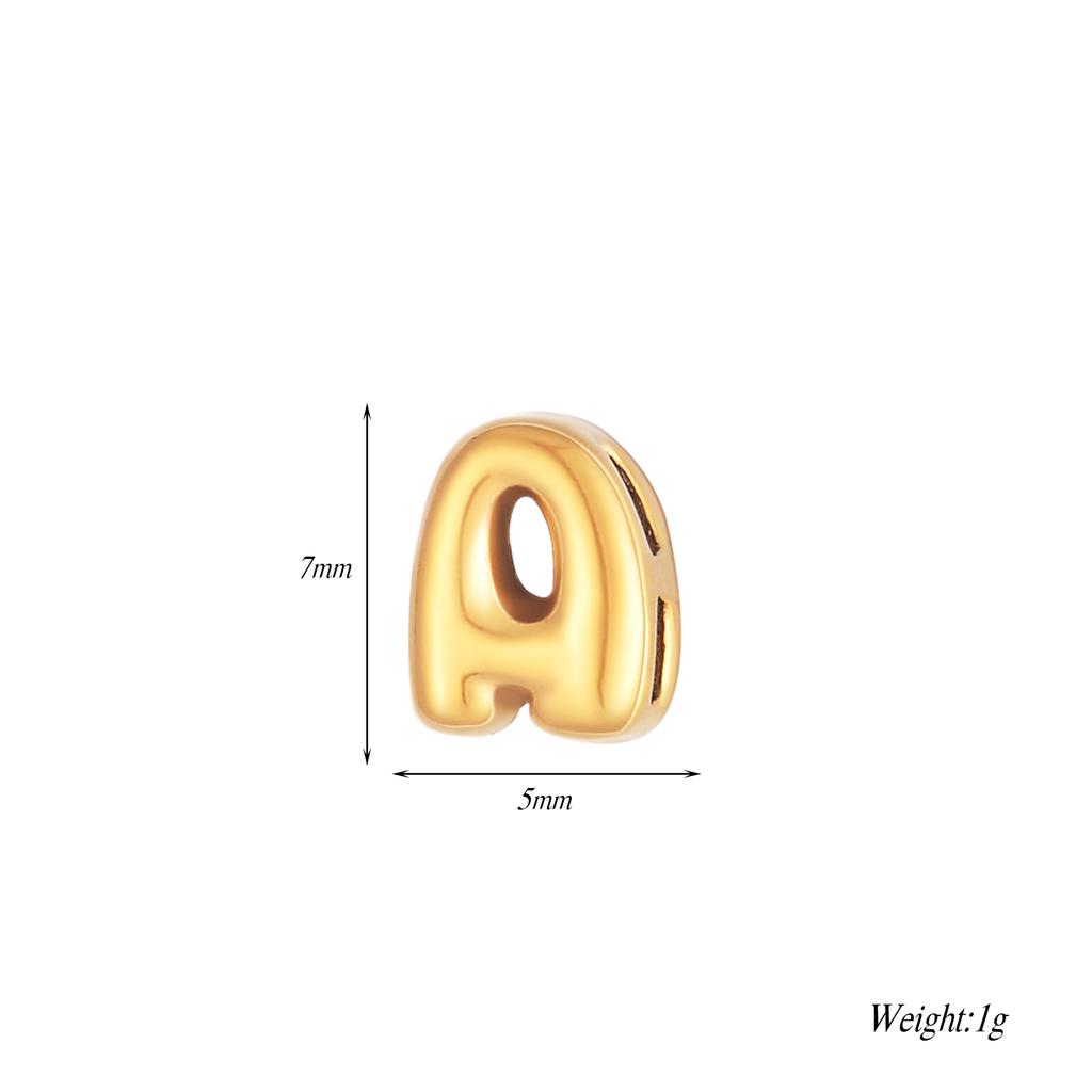 6pcs/lot Mini Balloon Alphabet Initial Charms Stainless Steel Small Bubble English Letter Accessories