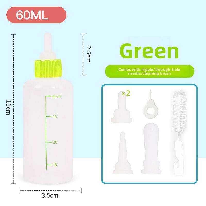 

Cat Milk Bottles, Pet Kittens, Baby Cat Feeders, Pacifiers, Puppies, Newborn Kittens, Special Milk Bottles for Kittens 60ml green