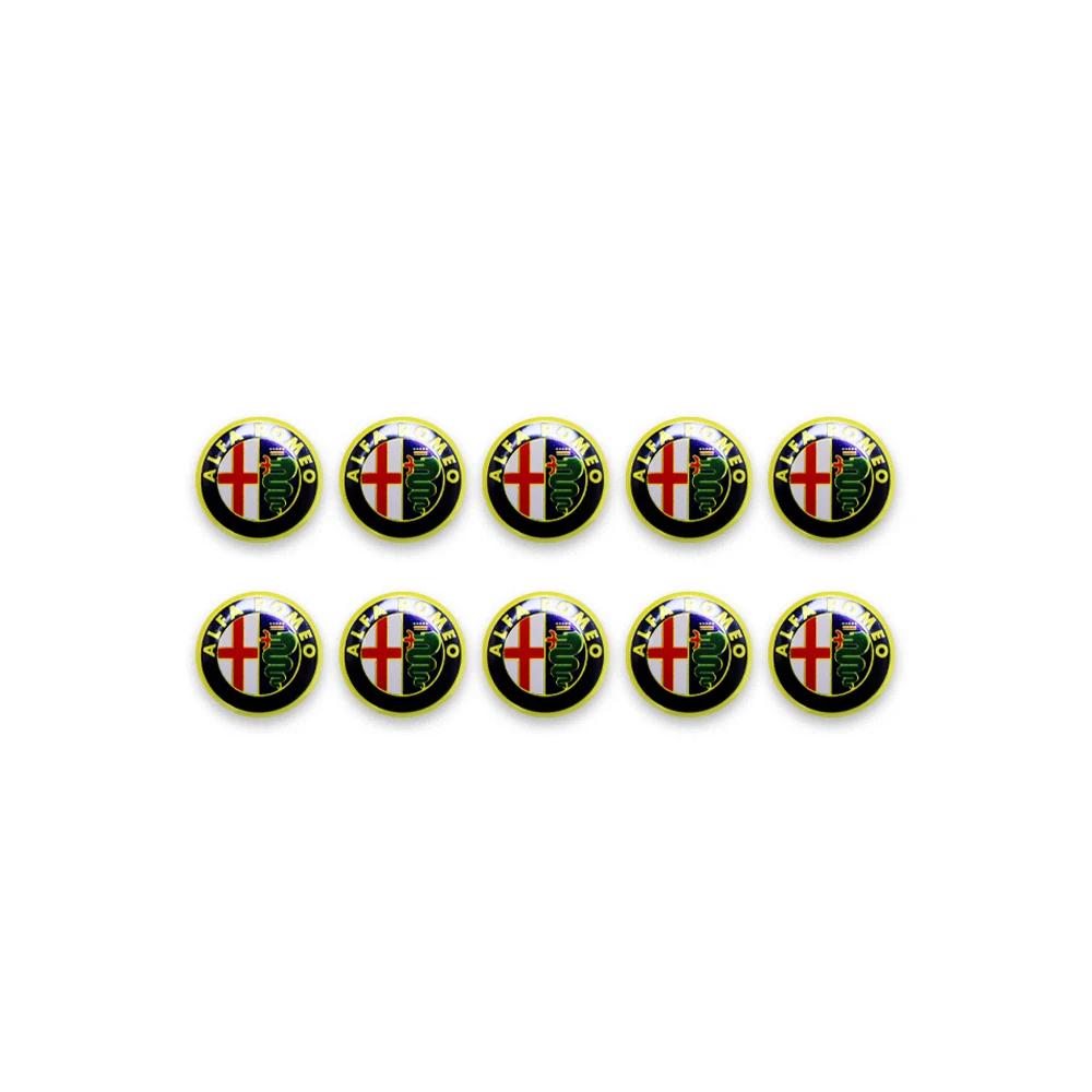 Car Stickers For Alfa Romeo 5/10PCS 14mm Car Remote Key Sticker Aluminum Badge For Alfa Romeo 159 Sportwagon Giulietta Mito 147