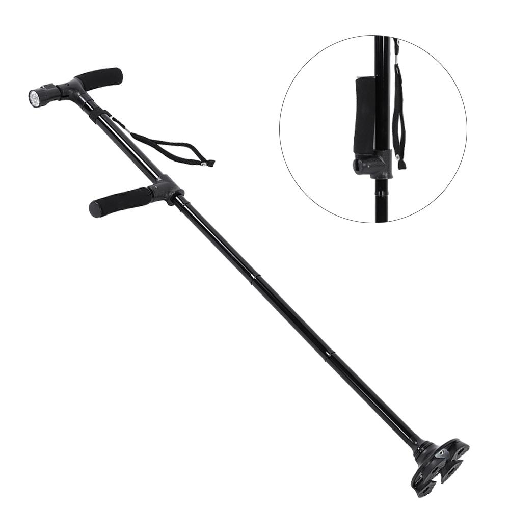 Foldable LED Light Walking Stick Anti skid Telescopic Cane 4 Hd For Elder