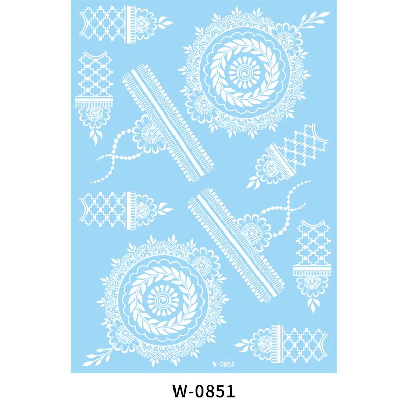 Beauty Sticker White Lace Tattoo Sticker Indian Temporary Tattoo Waterproof Tattoo Sticker