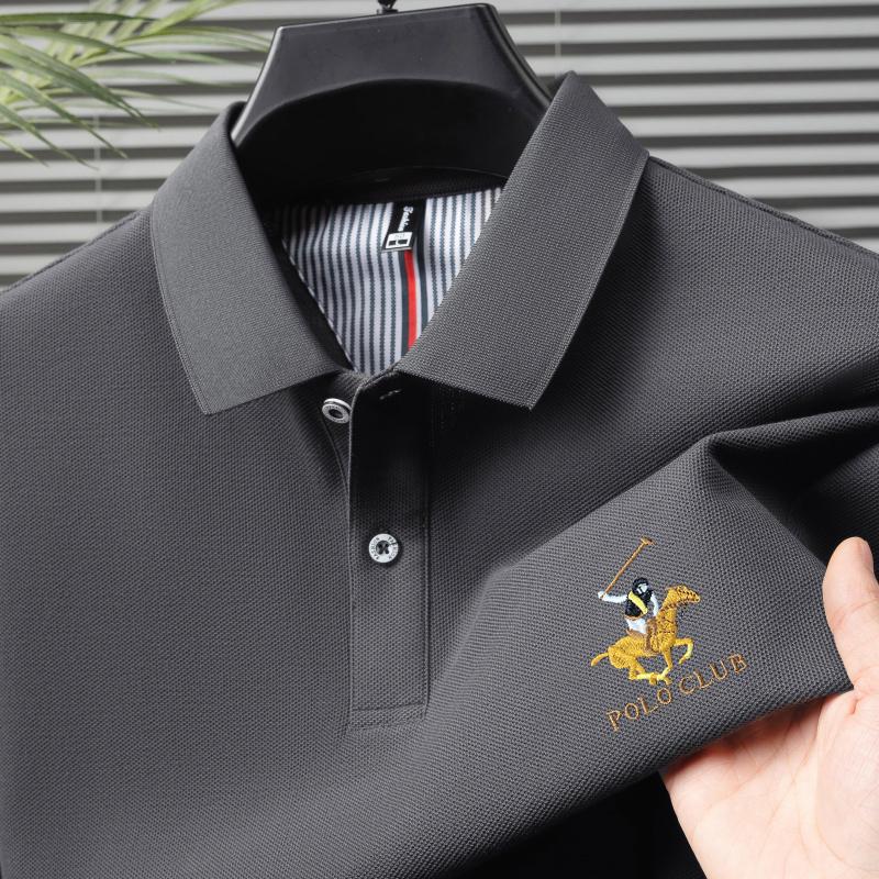 POLO CLUB 2025 Summer Men's New Pony Embroidery Solid Color Pure Cotton Loose Business Casual Polo Shirt