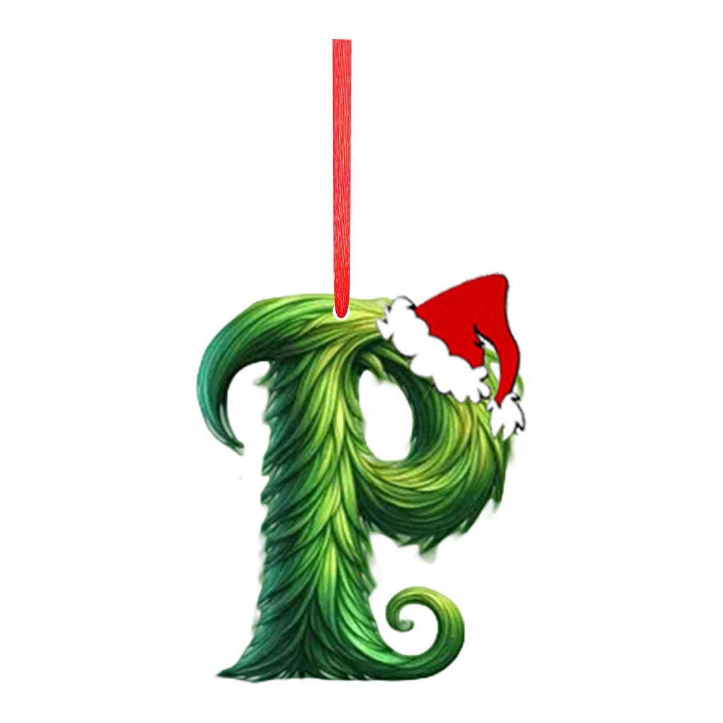 2D 26 Letter  Christmas Ornaments Acrylic Flat Christmas Tree Home Decorations Ornaments