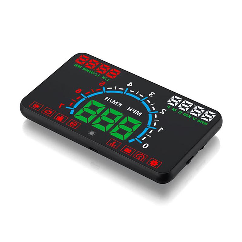 Informações de Condução do Carro Head Up Display Velocímetro Consumo de Óleo Velocidade Temperatura da Água Projetor de Para-brisa HUD OBD2 Caminhão