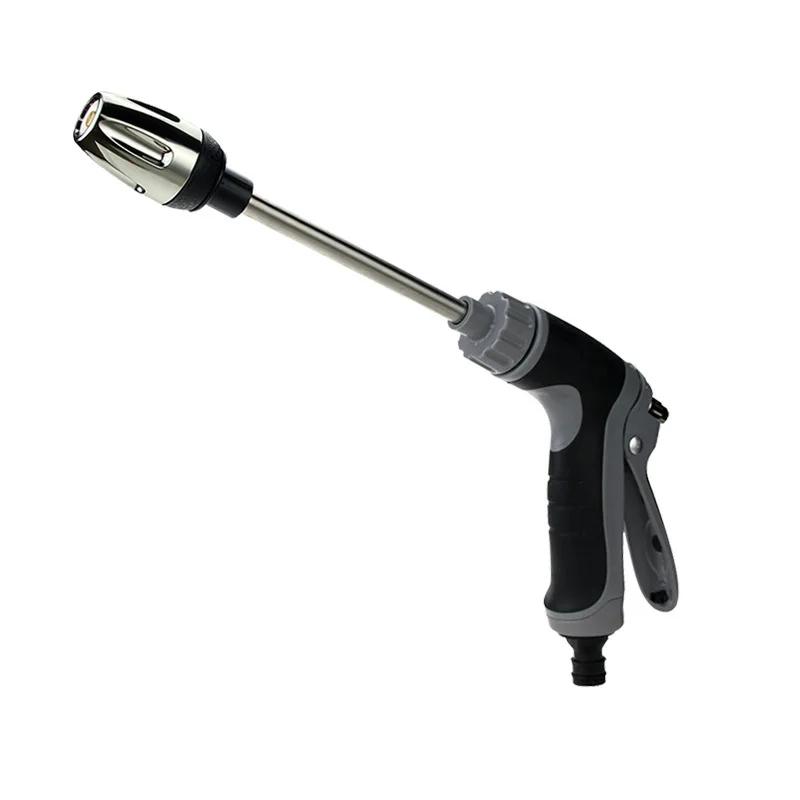 

Alloy High-Pressure Car Wash Water Gun with Rubber Handle Long Pole Household Watering Tools Metal Extension Wrapped Easy Cleani
