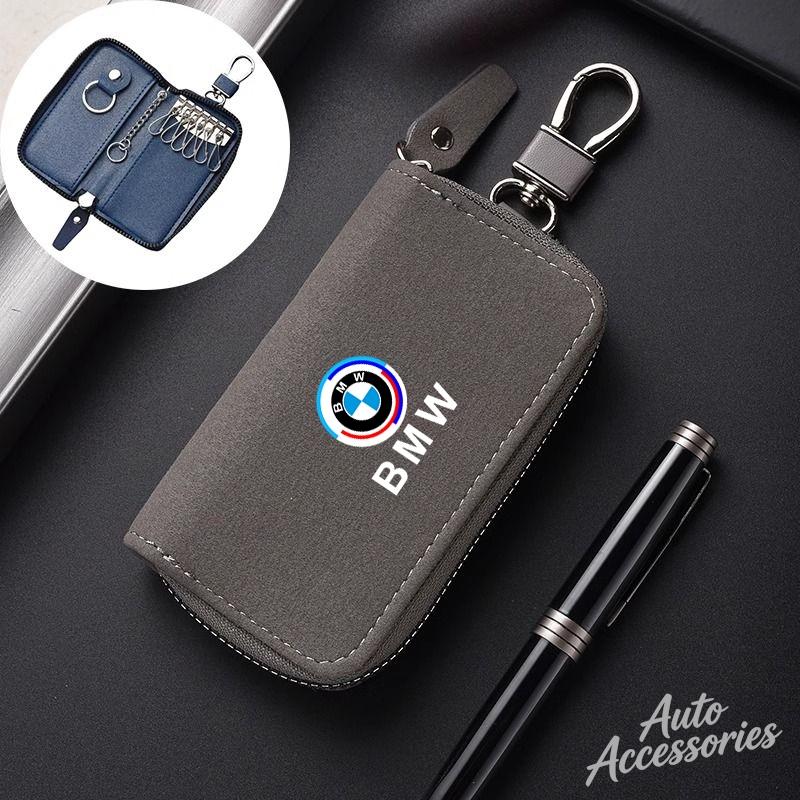 Car Key Cover Case Emblem Zipper Styling Wallet Leather Accessories For BMW X1 X2 X3 X5 X4 X6 X7 G30 G20 G32 G11 G12 F40 F30 F20