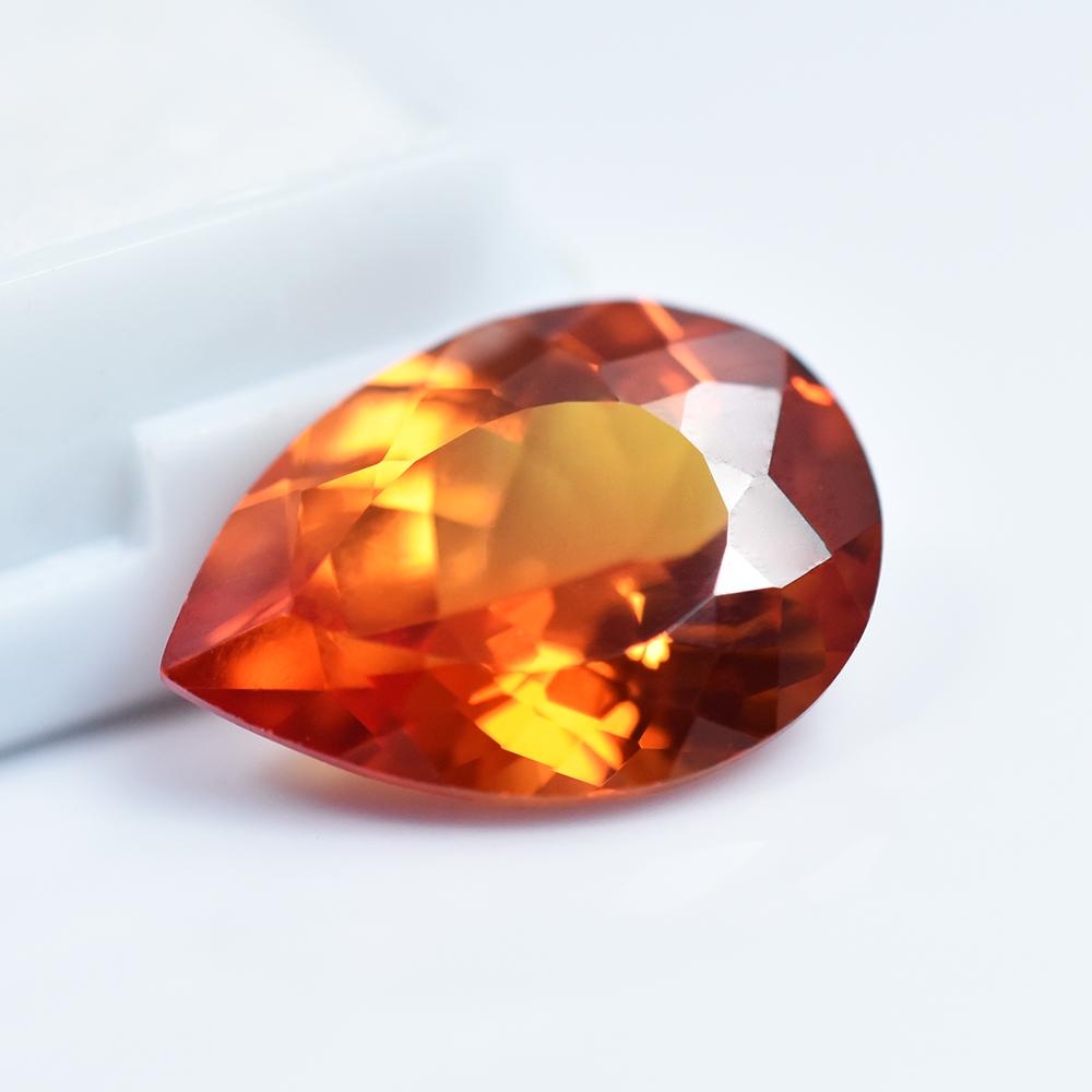 Natural Orange Sapphire Loose Gemstone 7.65 ct Fire Pear Cut September Birthstone for Jewelry Making