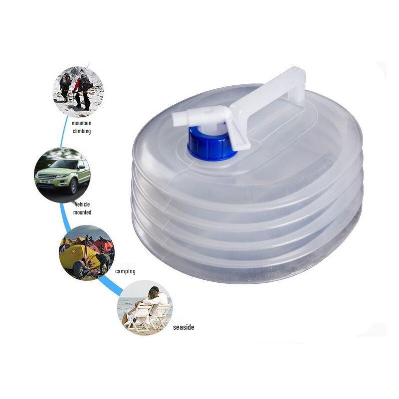 Universal Eco-Friendly Transparent Folding Car Bucket - Available In 3L, 5L, 8L, 10L, and 15L Sizes for Outdoor Use