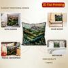2D Mountain & Forest Landscape Pattern Pillow Covers Pattern Cushion Cover Suitable For Sofa Bedroom Car Pillow Cover