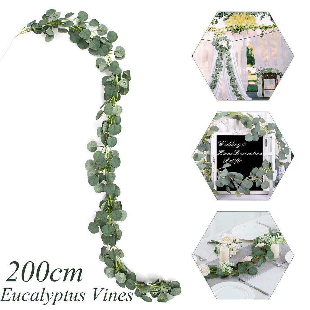 2m Artificial Eucalyptus Vine Garland Rattan Silk Flower Wedding Party Decors 2m Artificial Eucalyptus Vine Garland Rattan Silk Flower Wedding Party Decors