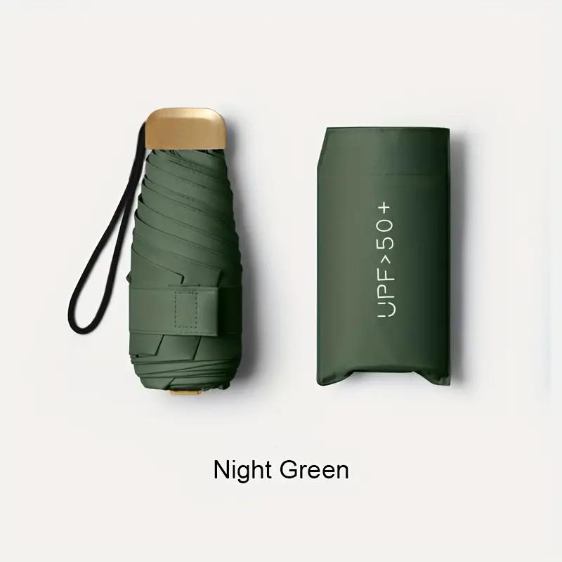 

Ultra-Light Uv Protection Umbrella - Compact, Foldable Design With Stainless Steel Handle For Sun & Rain, Durable 190T Canopy Iron&6K