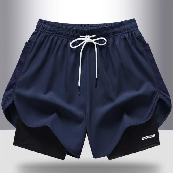 Women's Summer Quick-Dry Breathable Yoga Shorts with Faux Two-Piece Design