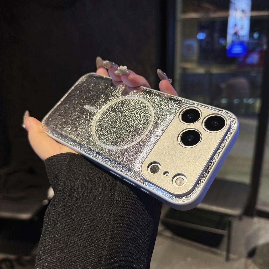 Thin Circle Magnetic Suction for Apple 17pm Mobile Phone Case Two-in-one for IPhone15pro Plain Leather