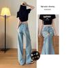 Women's 2025 High-Waisted Ripped Wide-Leg Jeans - Spring/Autumn Thin Style, Loose Petite Fit, Straight Narrow-Leg.