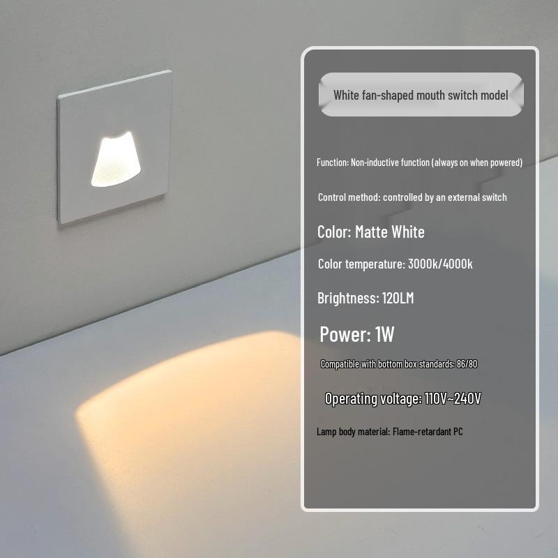 Ultracienka lampka nocna z czujnikiem magnetycznym do wbudowania typu 86 na schody i korytarze