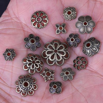 Bronze Loose Beads, Small Flower Holders, Flower Caps, Beaded Necklaces, Bracelets