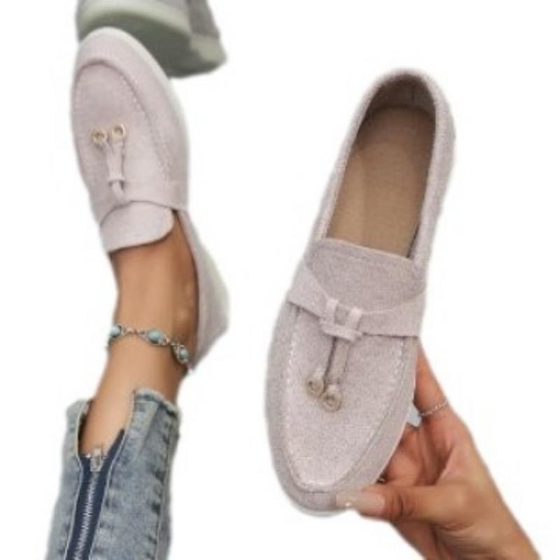 One-pedal High-end Loafer Single Shoes Women's New Large Size 43 Sets of Feet Rubber Women's Shoes
