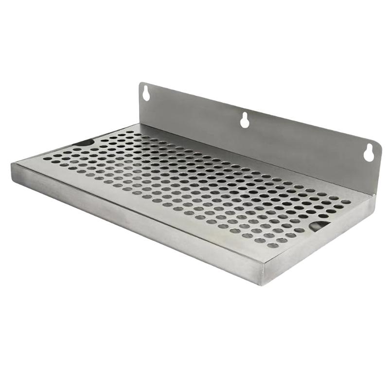

Durable 304 Nonrust Steel Wall Mounted Rectangular Bar Drip Tray Feature Quick Draining Technology for Wet Environment 10 Inches