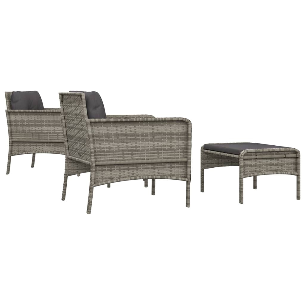 Vidaxl 5-Cz. Set da Giardino, Cuscini, Grigio, Rattan PE