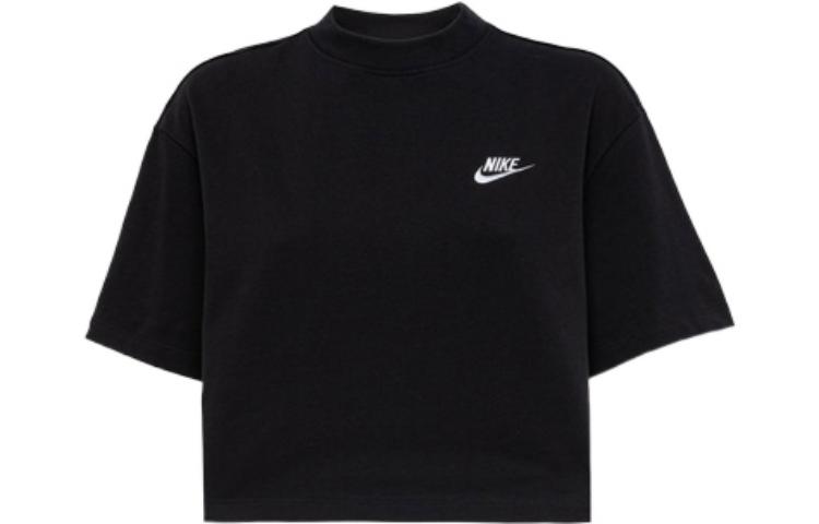 Nike Crop Tops Women s Black Crew Neck Moderate CJ3758-011