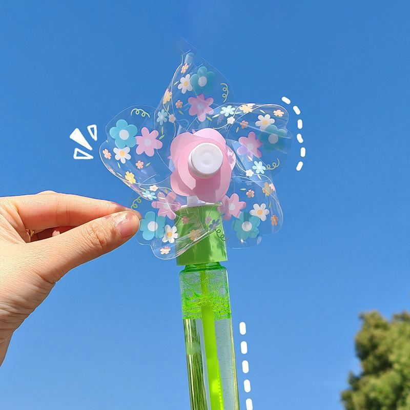 1 Stück Blume Windmühle Seifenblasenstab Handheld Seifenblasenmaschine Blasen Blasspielzeug Niedlich Kreativität Party Dekoration Kinderspielzeug Geschenk