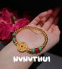 Ancient Chisel Carving Rich Ruyi Eight Treasures Compass Agate Turquoise Bracelet New Chinese Point Diamond Apple Bead Drill Tube Bracelet